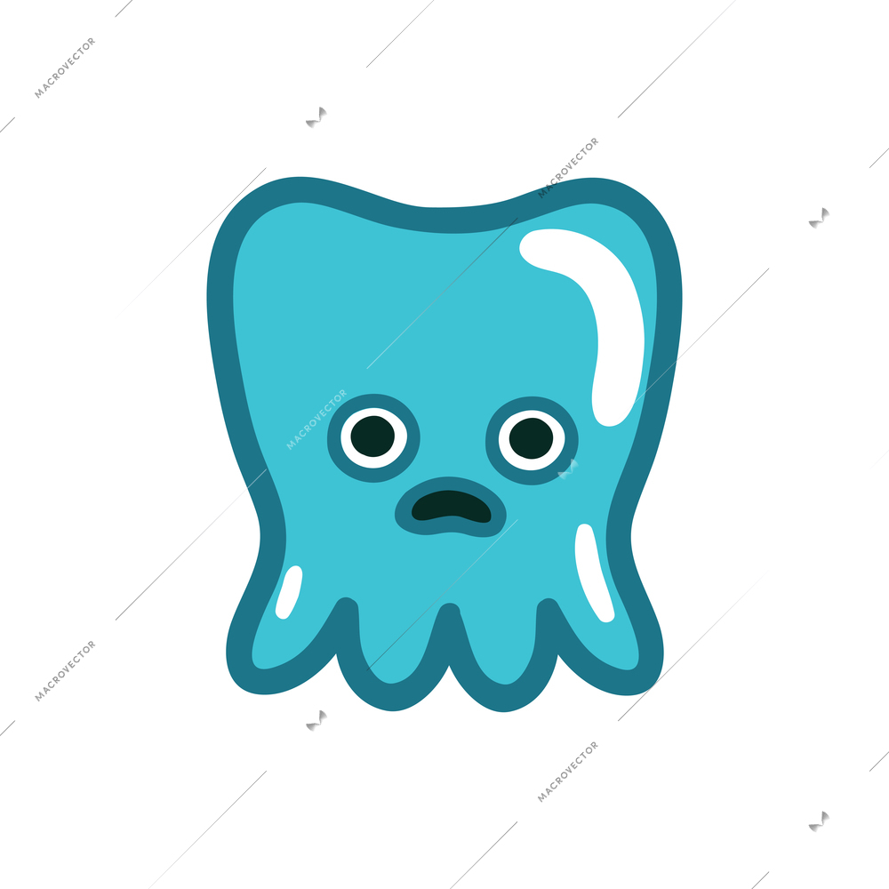 Game monsters composition with isolated image of video game gum monster with emotional face on blank background vector illustration