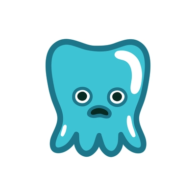 Game monsters composition with isolated image of video game gum monster with emotional face on blank background vector illustration