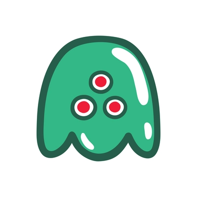 Game monsters composition with isolated image of video game gum monster with emotional face on blank background vector illustration