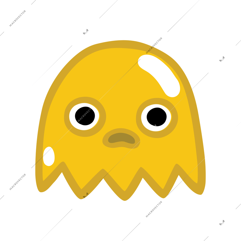 Game monsters composition with isolated image of video game gum monster with emotional face on blank background vector illustration