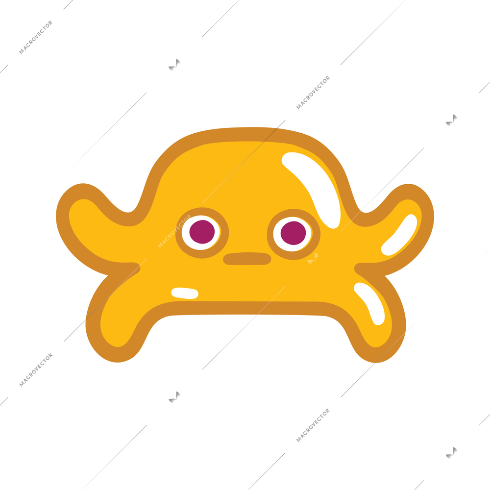 Game monsters composition with isolated image of video game gum monster with emotional face on blank background vector illustration