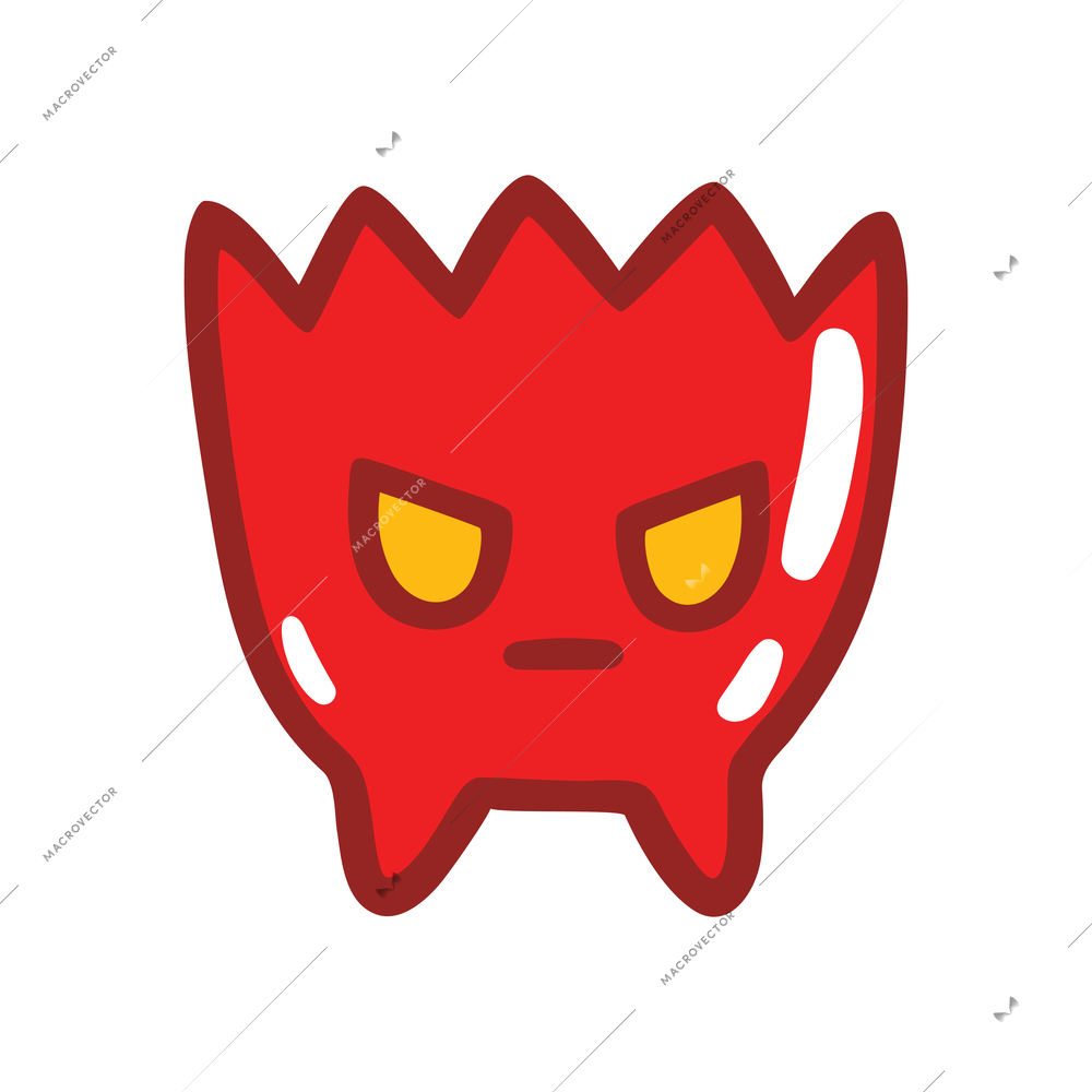 Game monsters composition with isolated image of video game gum monster with emotional face on blank background vector illustration
