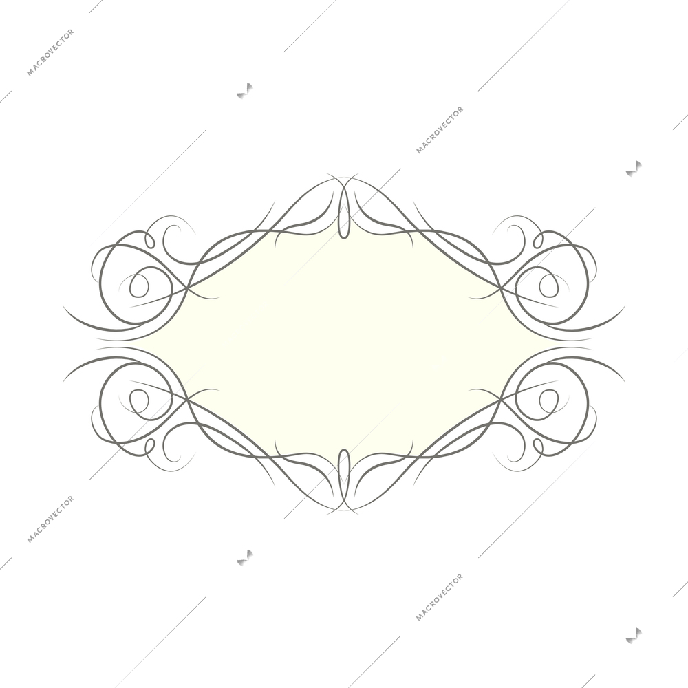 Wedding decorative elements composition with isolated monochrome image of festive ornaments vector illustration