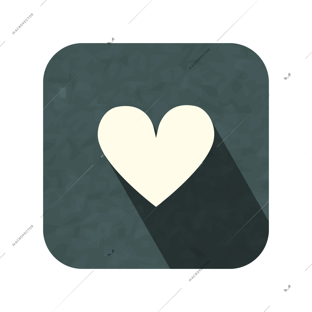 Media icons composition with contour social media icon of love like symbol on square grunge button background vector illustration