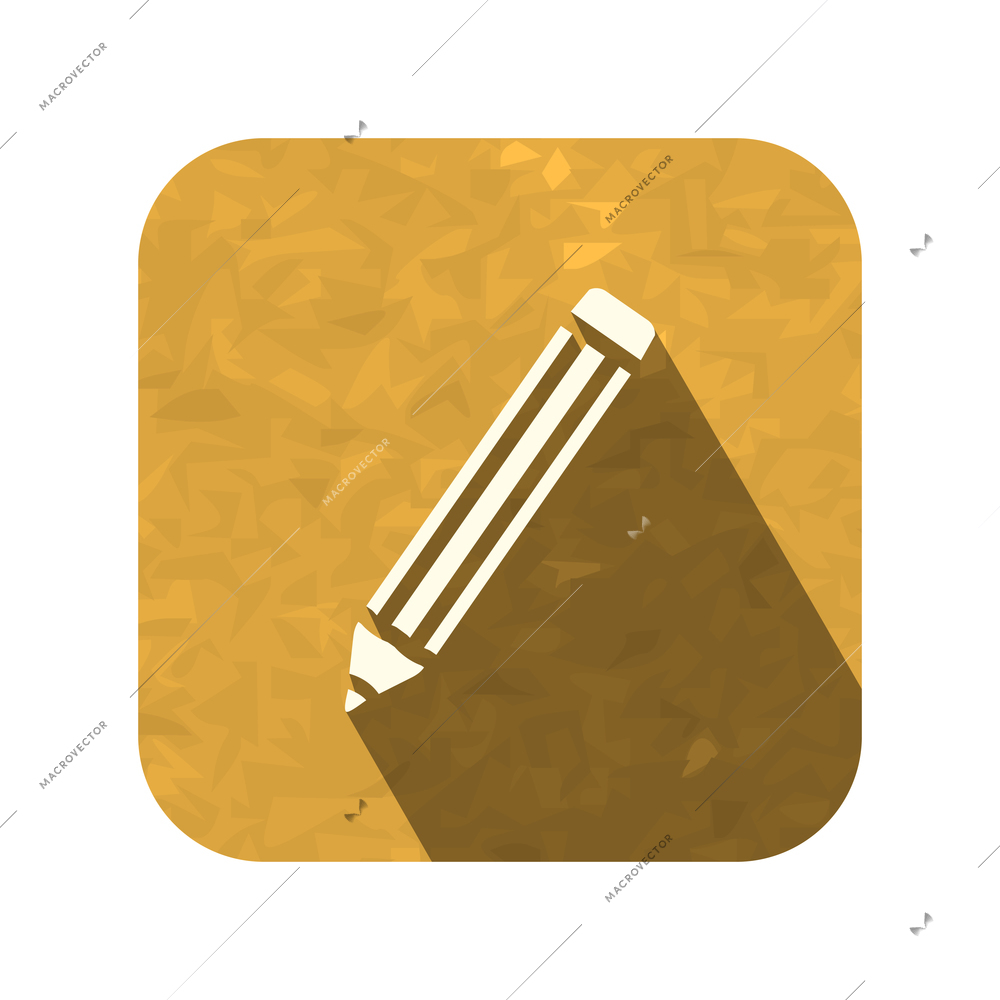 Media icons composition with contour social media icon of pencil on square grunge button background vector illustration