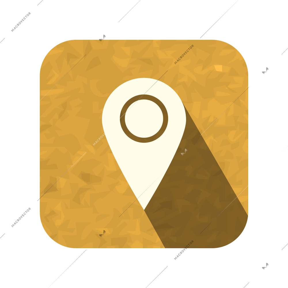 Media icons composition with contour social media icon of location on square grunge button background vector illustration