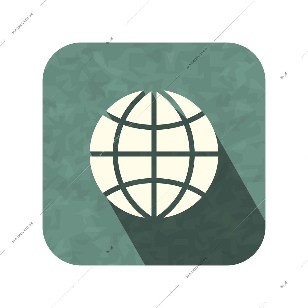 Media icons composition with contour social media icon of globe on square grunge button background vector illustration