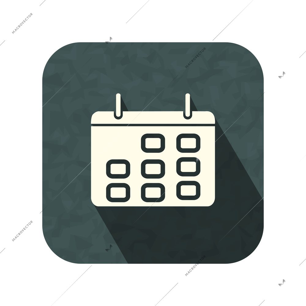 Media icons composition with contour social media icon of calendar on square grunge button background vector illustration