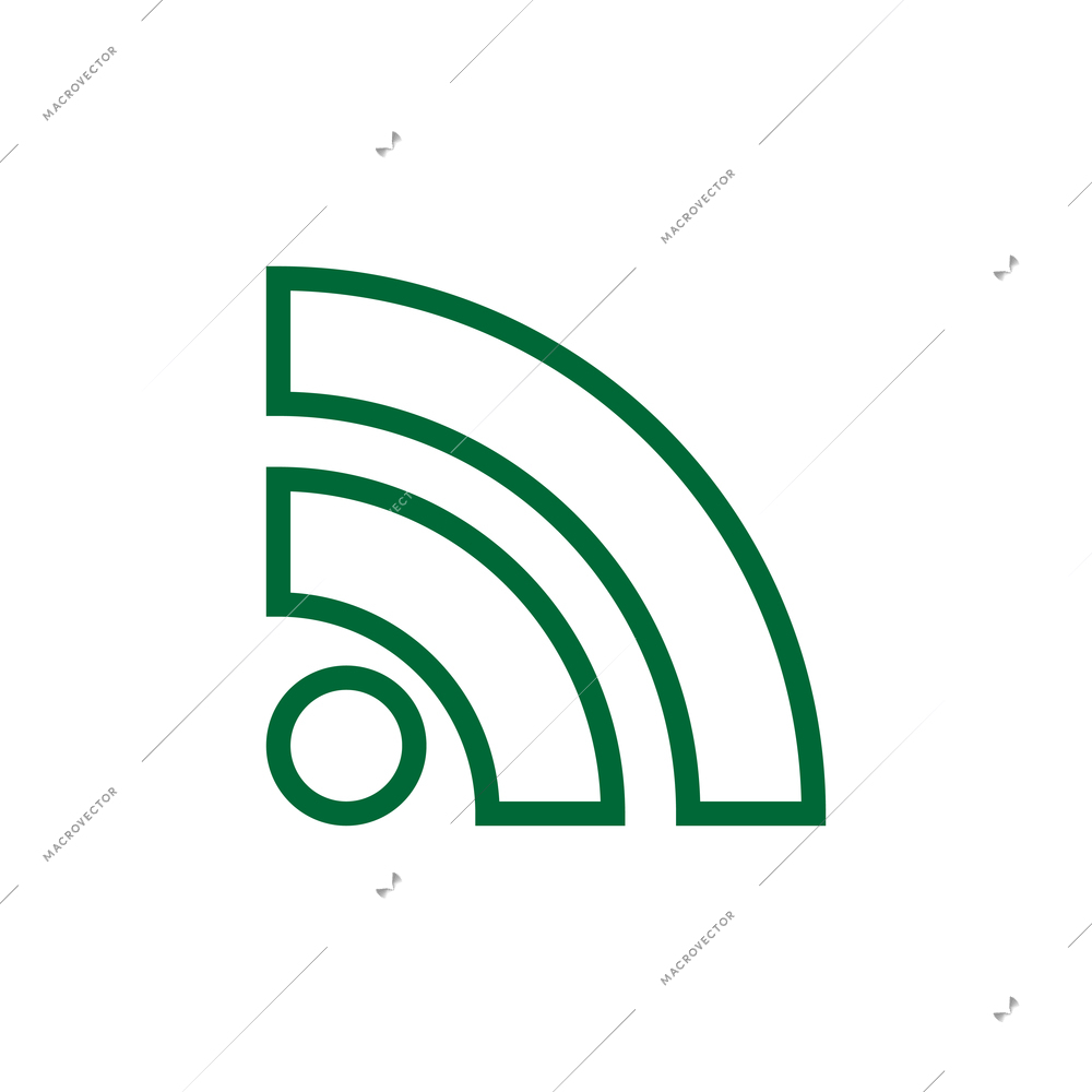 Media icons composition with contour social media icon of rss feed symbol vector illustration