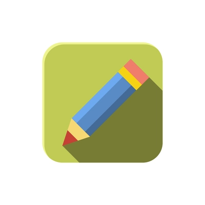 Social media composition with square shaped icon with pencil image vector illustration