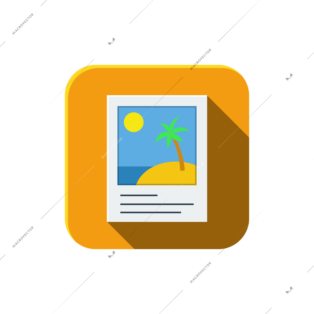 Social media composition with square shaped icon with photo image vector illustration