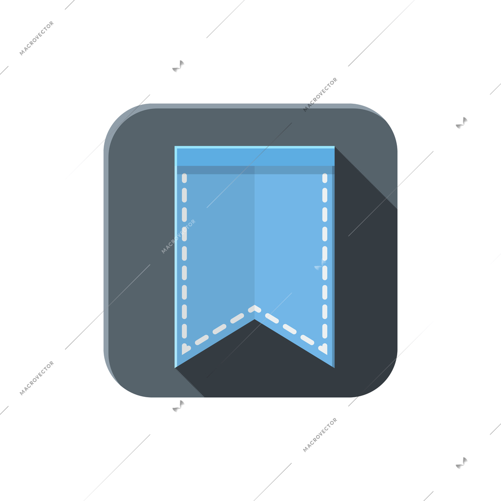 Social media composition with square shaped icon with bookmark image vector illustration