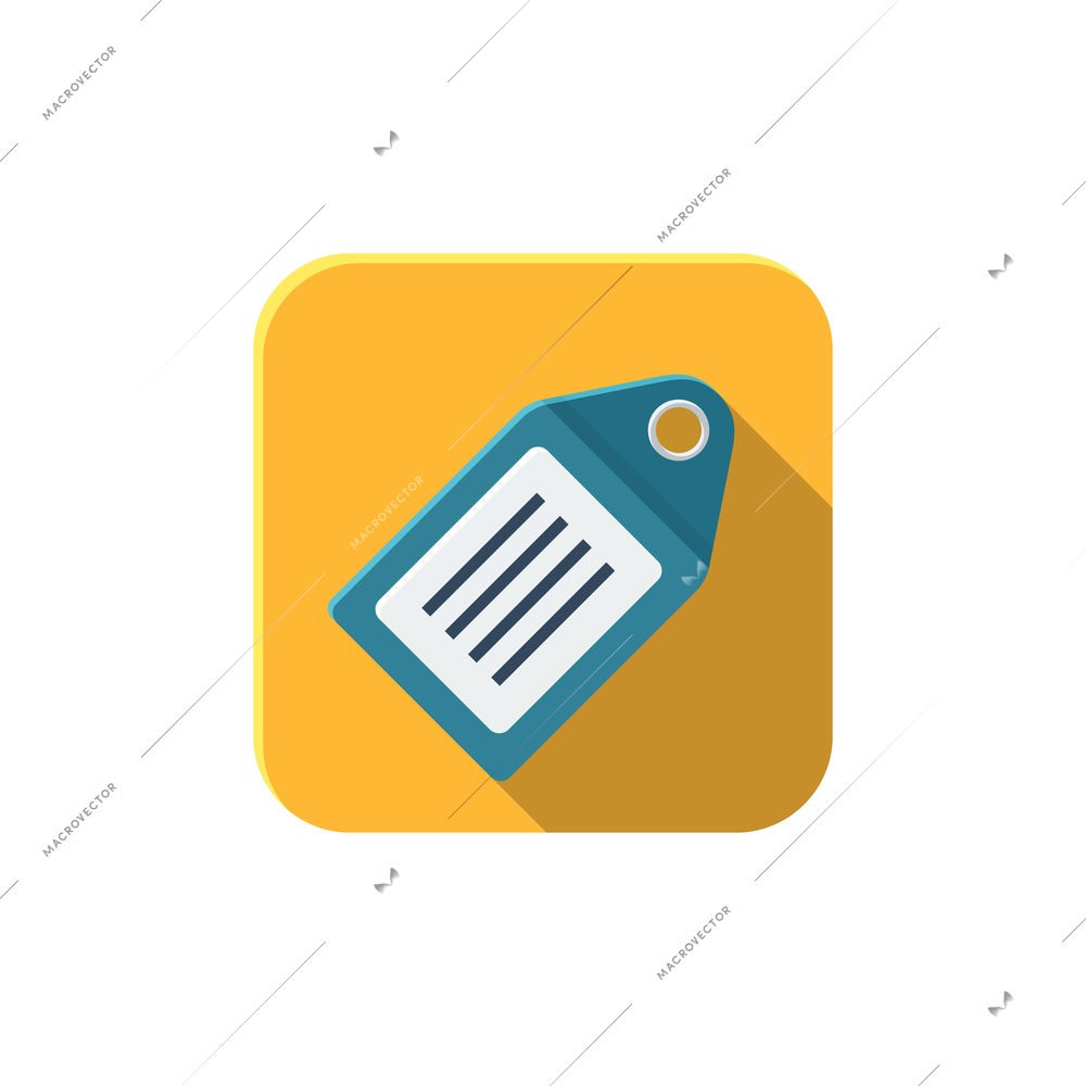 Social media composition with square shaped icon with attachable tag image vector illustration