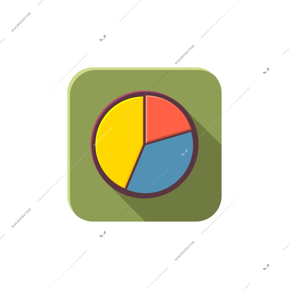 Social media composition with square shaped icon with radial chart image vector illustration