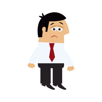 Manager emotions poses composition with isolated cartoon style character of disappointed manager vector illustration