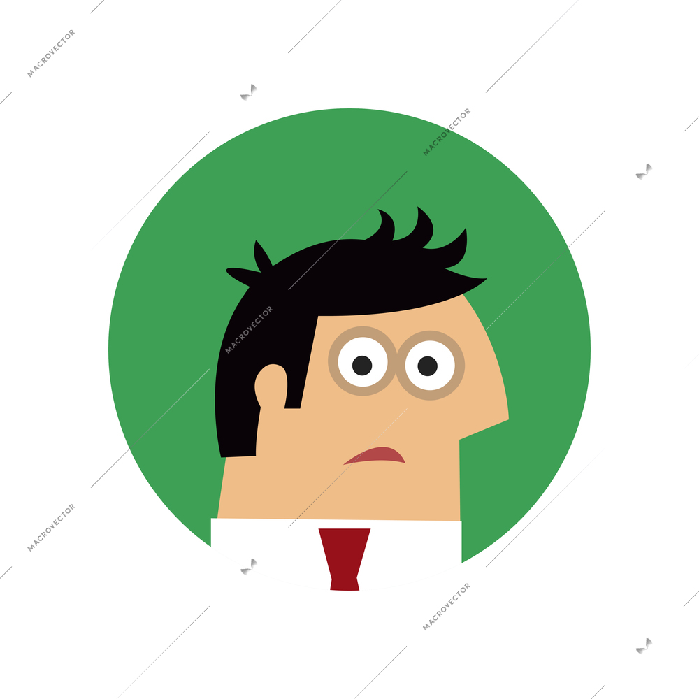 Business emotions round composition with avatar of grumpy businessman vector illustration
