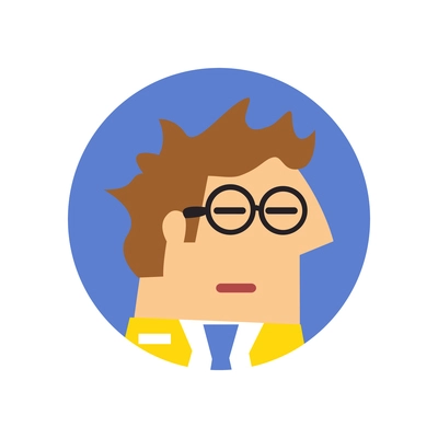 Staff emotions round composition with avatar of indifferent employee vector illustration