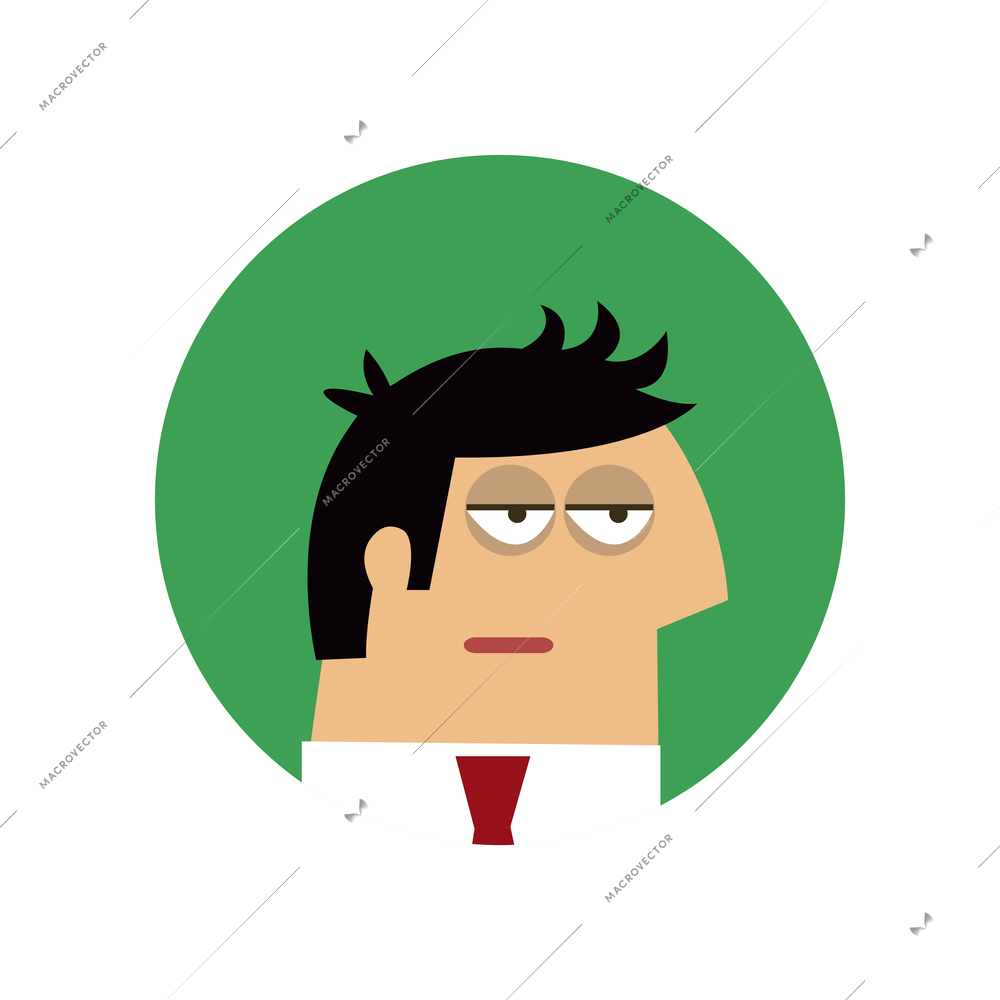 Business emotions round composition with avatar of exhausted businessman vector illustration