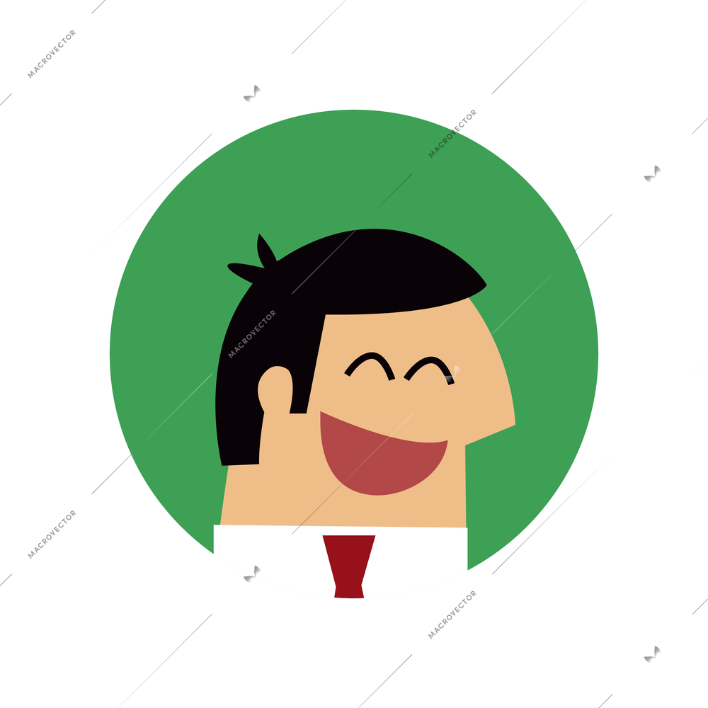 Business emotions round composition with avatar of relieved businessman vector illustration