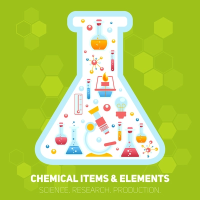 Science research chemistry education laboratory equipment elements in lab flask infographic set vector illustration