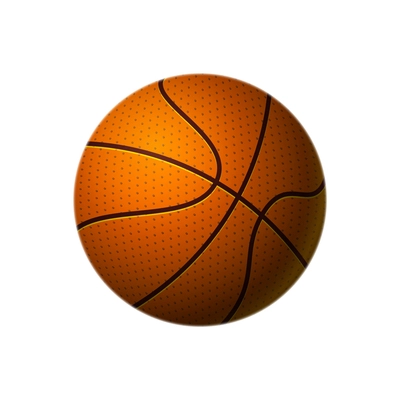 Realistic basketball ball on white background vector illustration