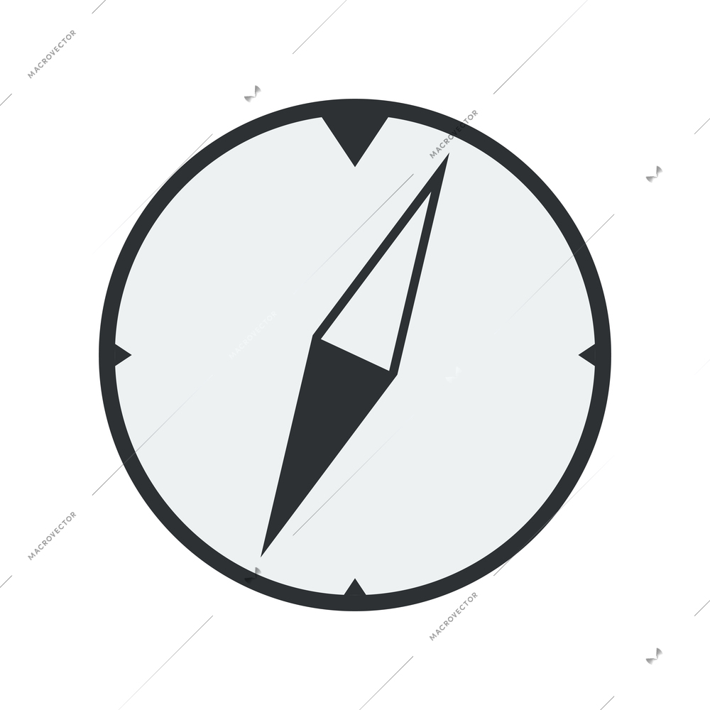 Flat navigation compass with arrow icon vector illustration