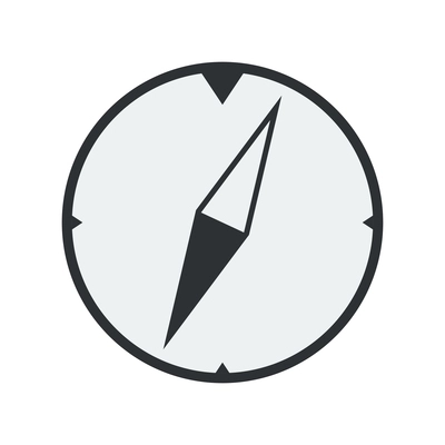 Flat navigation compass with arrow icon vector illustration