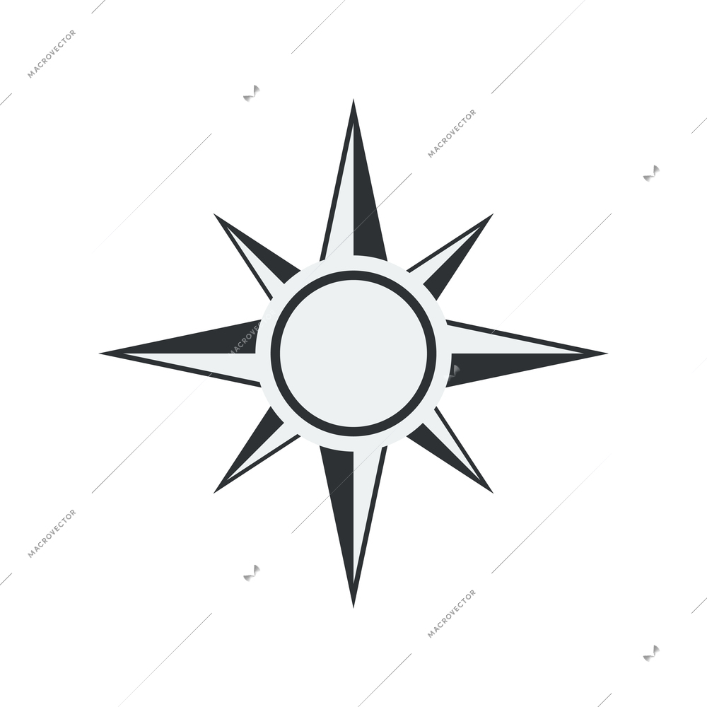 Wind rose compass symbol flat icon vector illustration