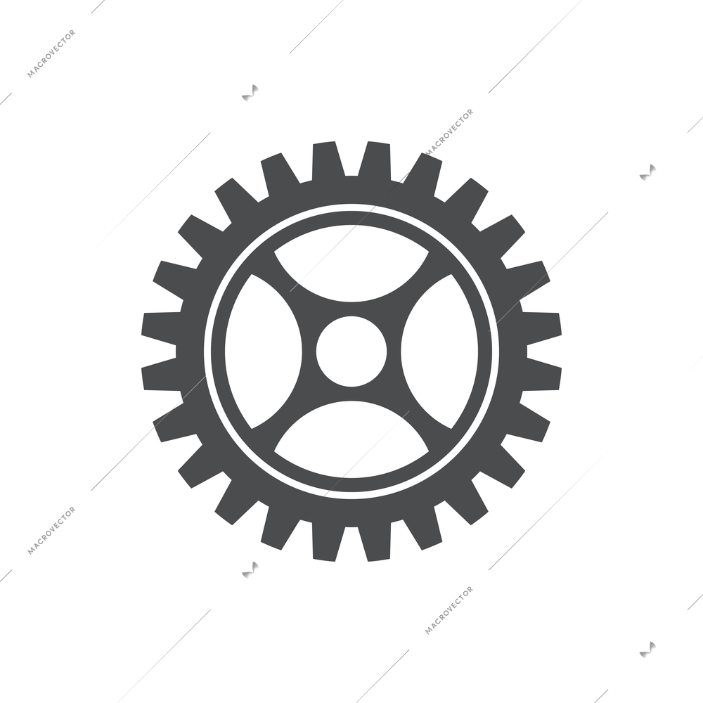 Flat cogwheel abstract technology icon vector illustration