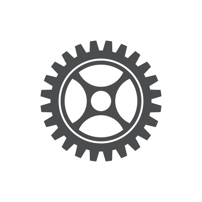 Flat cogwheel abstract technology icon vector illustration