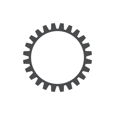 Cogwheel on white background flat icon vector illustration