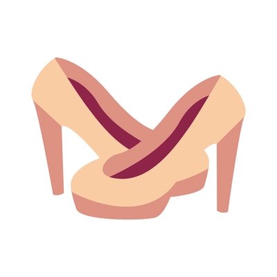 Pair of glamour heeled shoes flat vector illustration