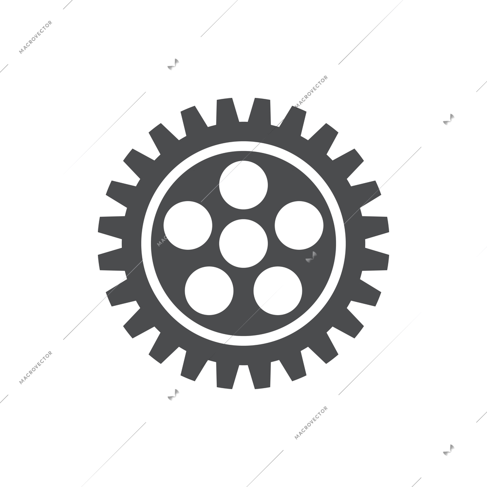 Flat icon with cogwheel on white background vector illustration