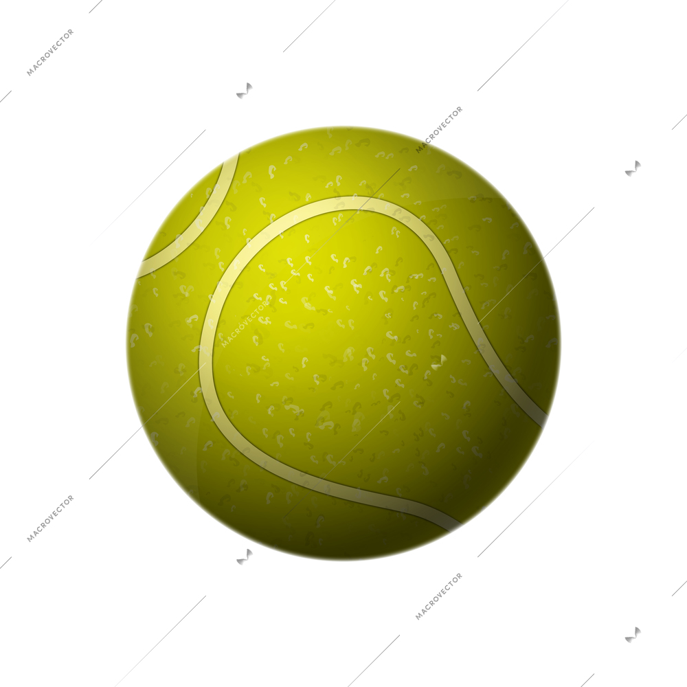 Realistic tennis ball icon on white background vector illustration