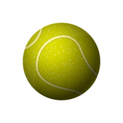 Realistic tennis ball icon on white background vector illustration