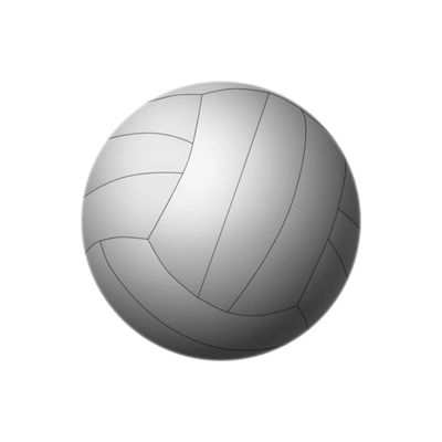 Realistic icon with white volleyball ball vector illustration