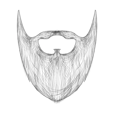 Hand drawn hipster beard and moustache element vector illustration