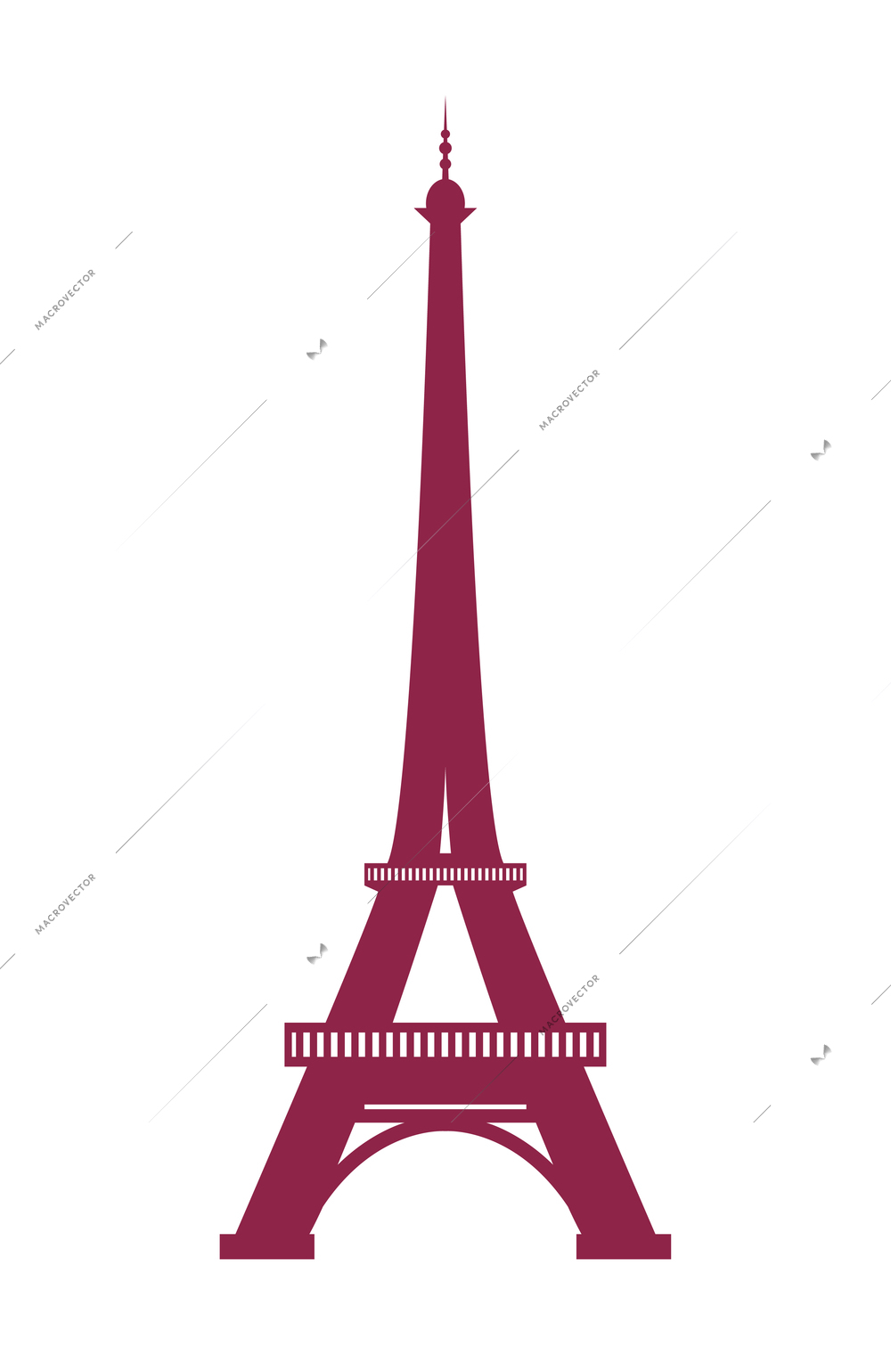 Flat icon with color eiffel tower silhouette vector illustration