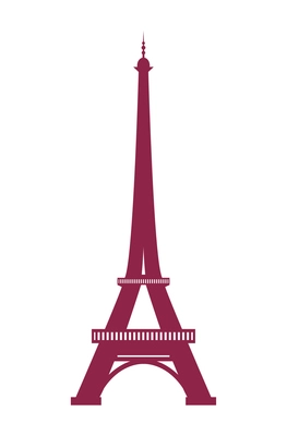 Flat icon with color eiffel tower silhouette vector illustration