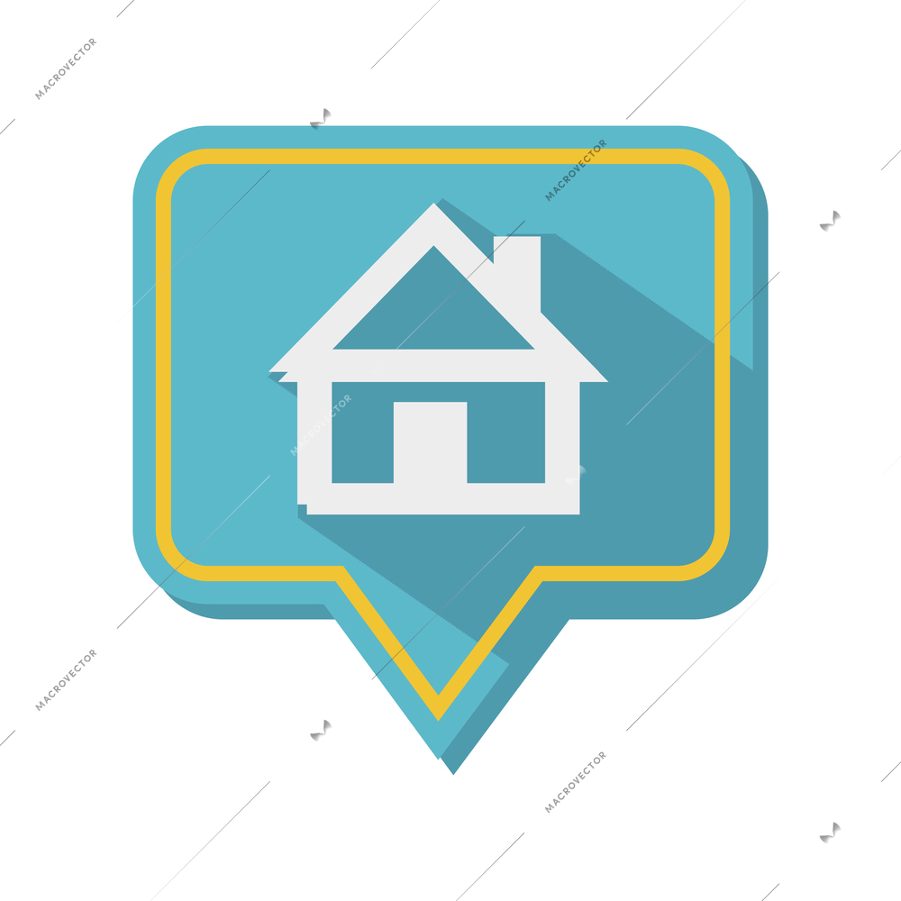 Home color flat icon with house symbol vector illustration