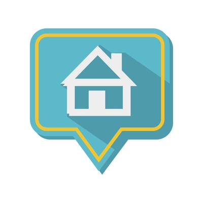 Home color flat icon with house symbol vector illustration