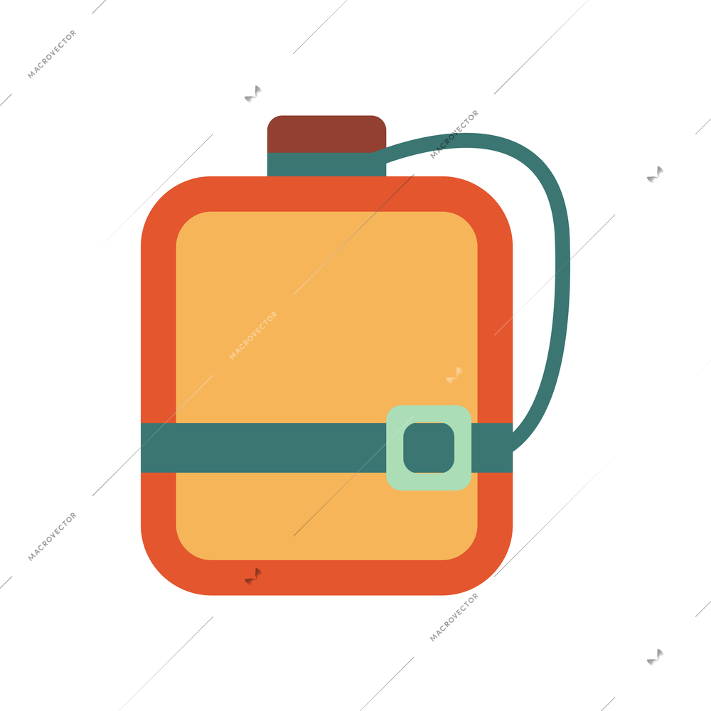 Flat icon with water flask for camping or hiking vector illustration