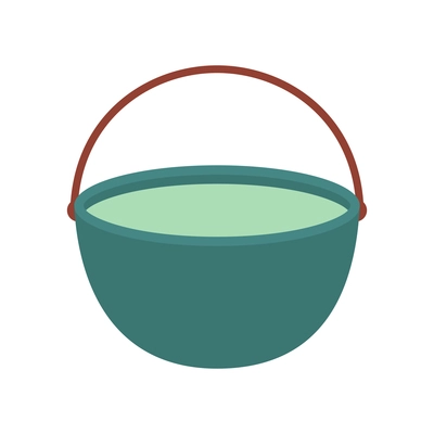 Flat icon with empty camping pot vector illustration