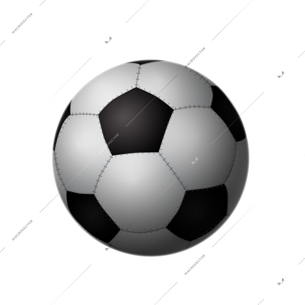 Realistic football ball on white background vector illustration