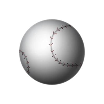 Realistic baseball ball on white background vector illustration