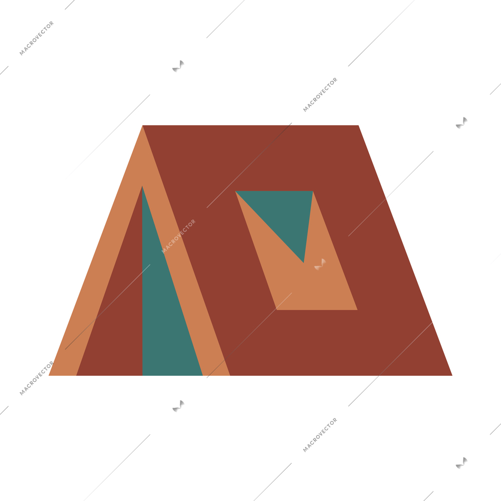 Colored flat icon with tent for camping vector illustration