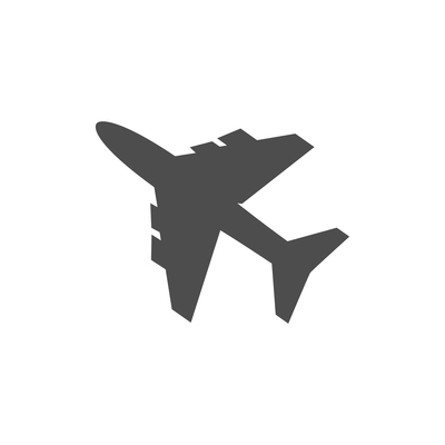 Flat travel pictogram with airplane on white background vector illustration