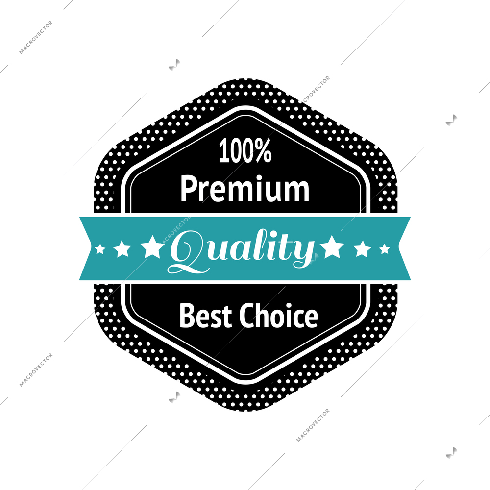 Flat design label for premium quality product vector illustration