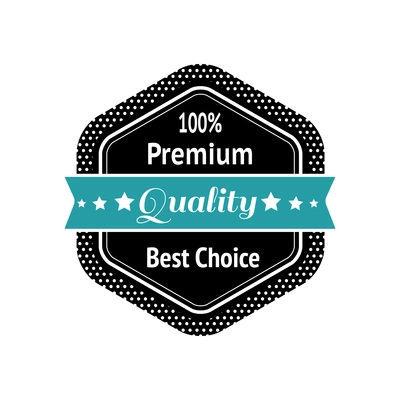 Flat design label for premium quality product vector illustration