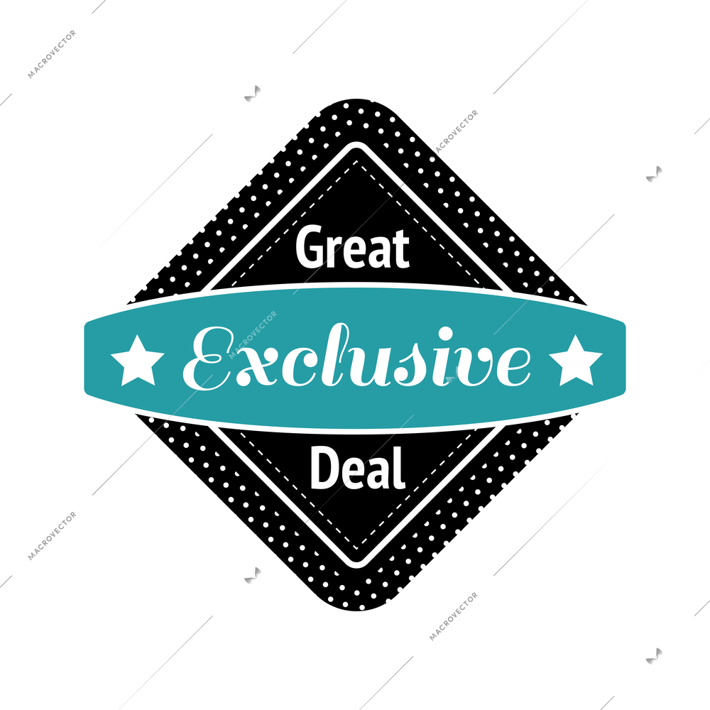 Flat sale label sticker for exclusive deal vector illustration